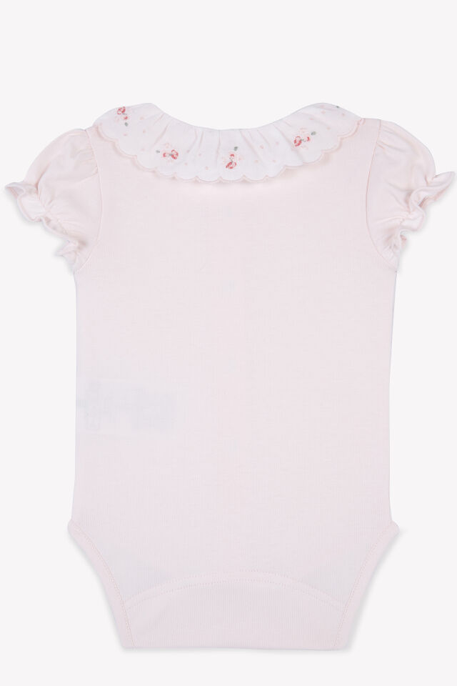 Çiçek Nakışlı Body Rose pâle - 3M