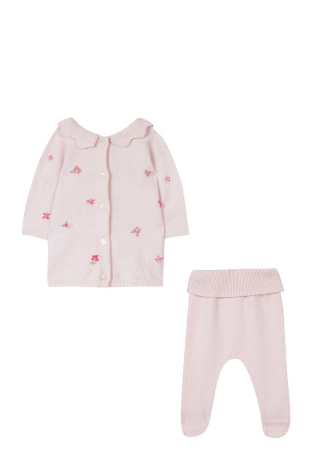 Triko Bluz+Pant. Soft pembe - 3M