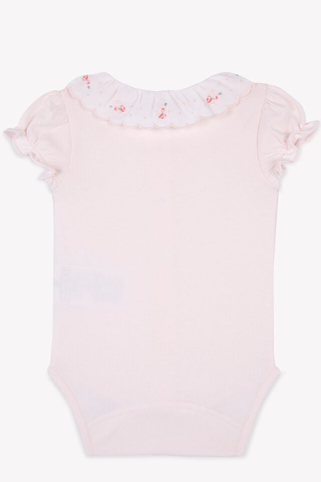çiçek nakışlı BODY Rose pâle - 9M