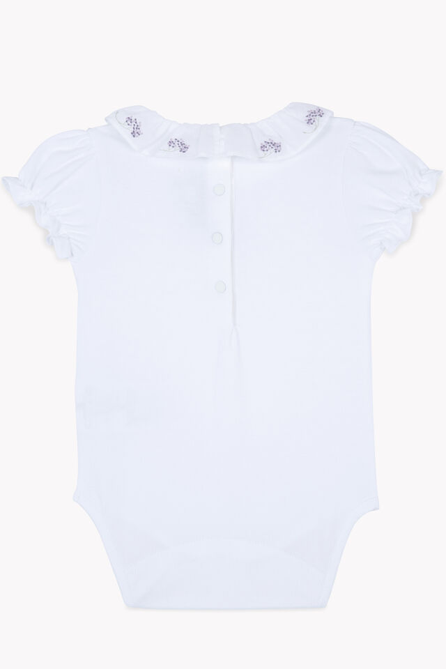 Yakası Nakışlı Body Blanc - 1Y