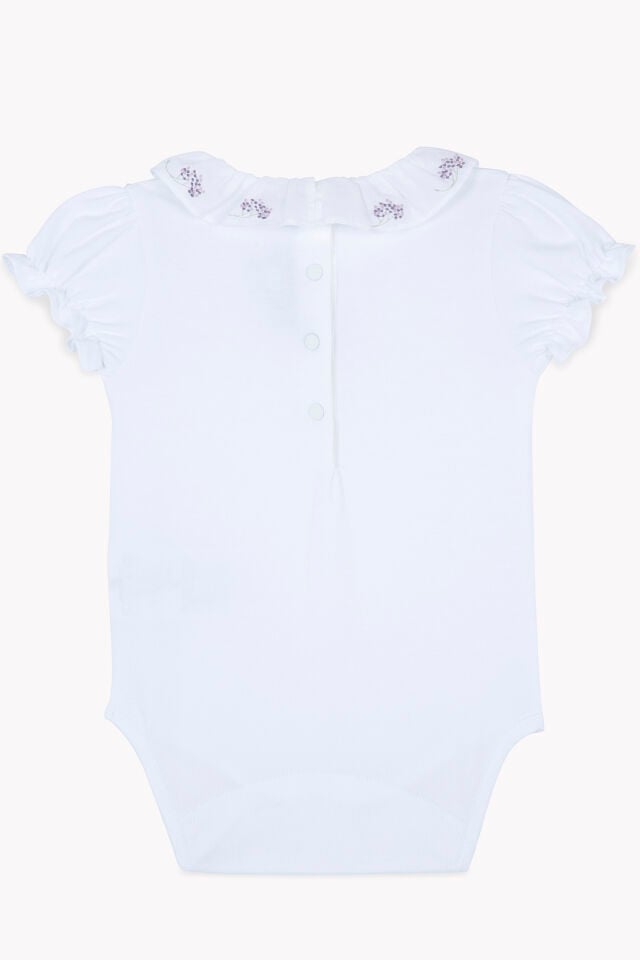Yakası Nakışlı Body Blanc - 2Y