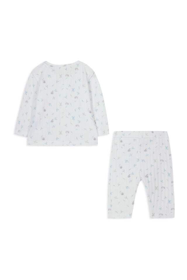 uzun kollu Pijama takım Blanc - 9M