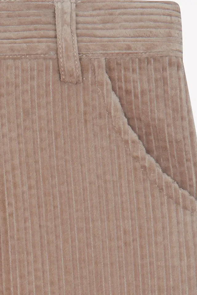 Fitilli Kadife Pantolon Kestane Kahve - 5Y