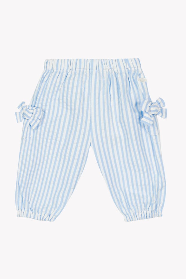 Çizgili Coton Pantalon Mavi - 18M