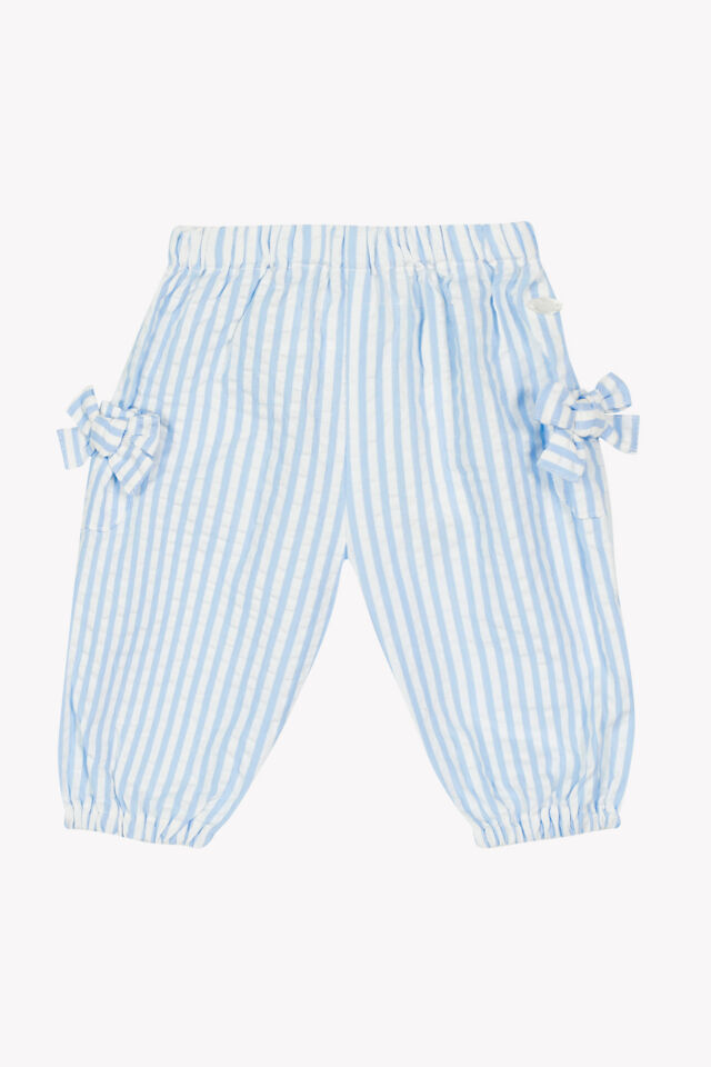 Çizgili Coton Pantolon Mavi - 1Y