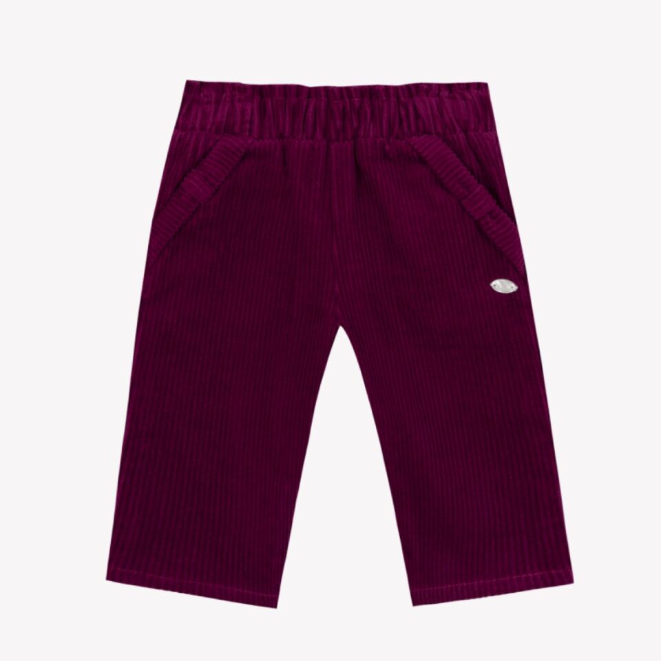 Kadife Fitilli Pantolon Bordo - 2Y