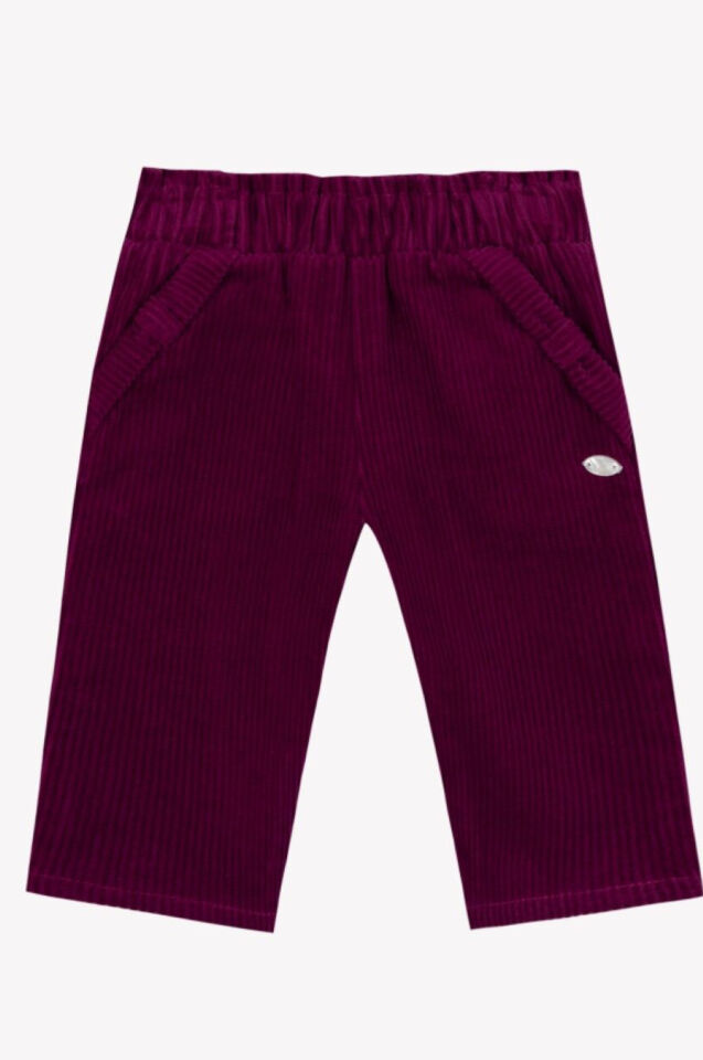 Kadife Fitilli Pantolon Bordo - 3Y
