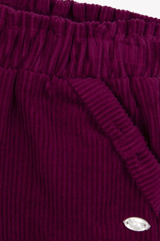 Kadife Fitilli Pantolon Bordo - 3Y