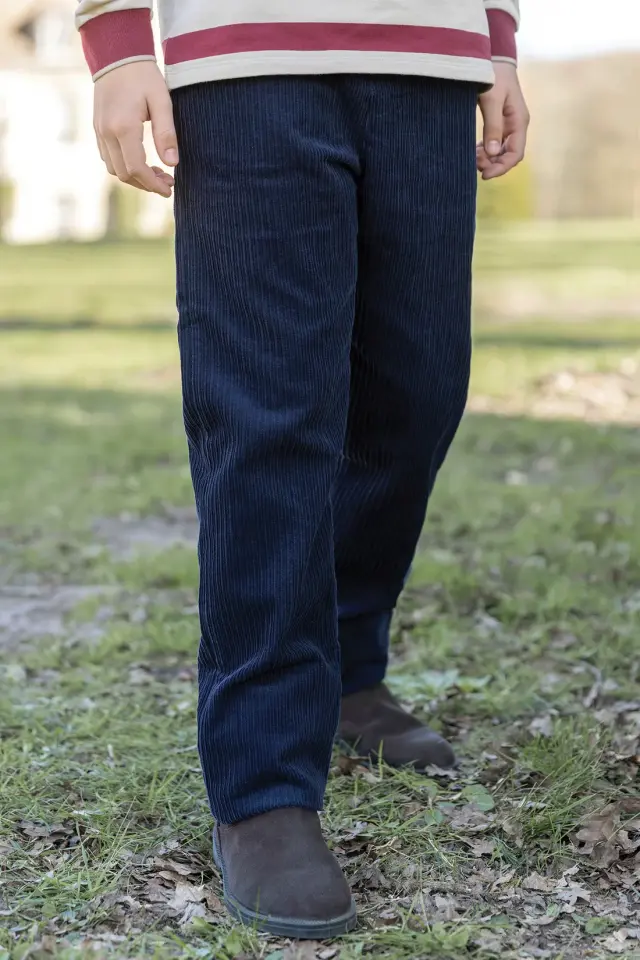 Fitilli Kadife Pantolon Lacivert - 8Y
