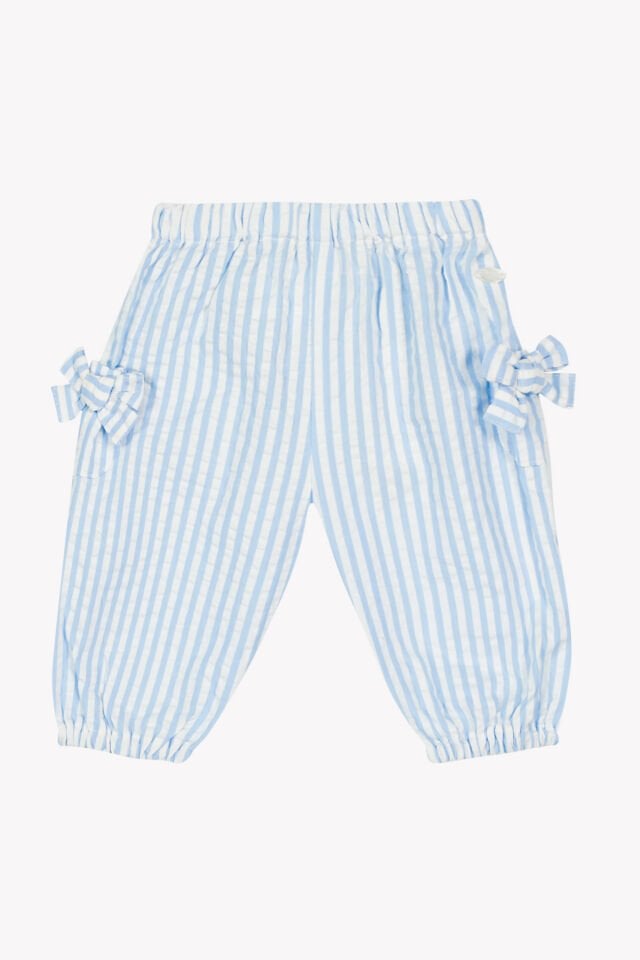 Çizgili Coton Pantalon Mavi - 6M