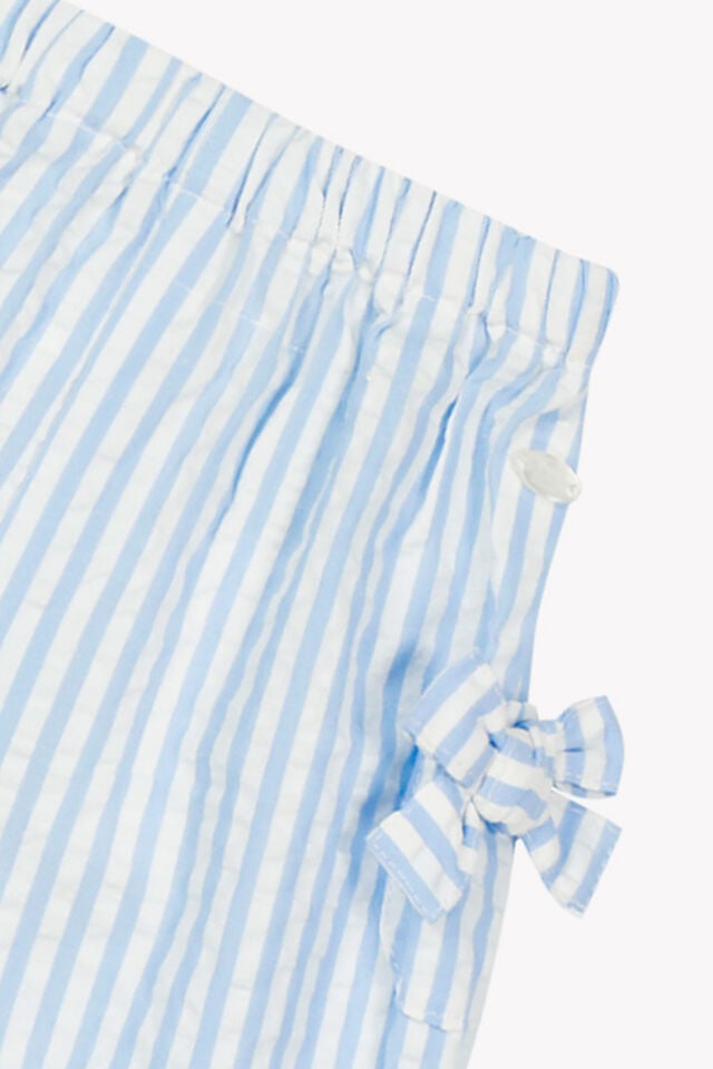 Çizgili Coton Pantalon Mavi - 9M