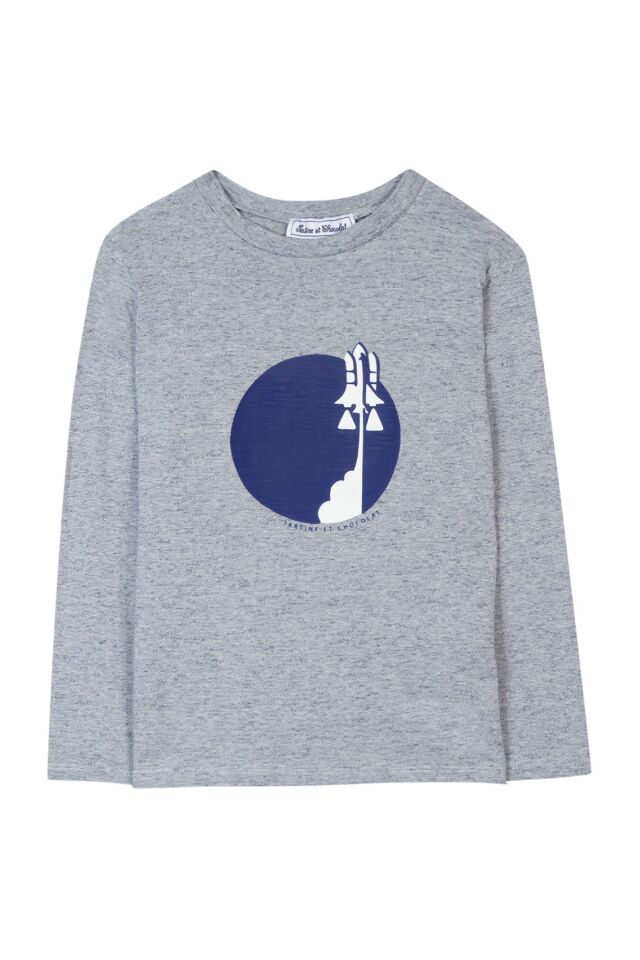 trafik lambalı T-Shirt Saks mavi - 5Y