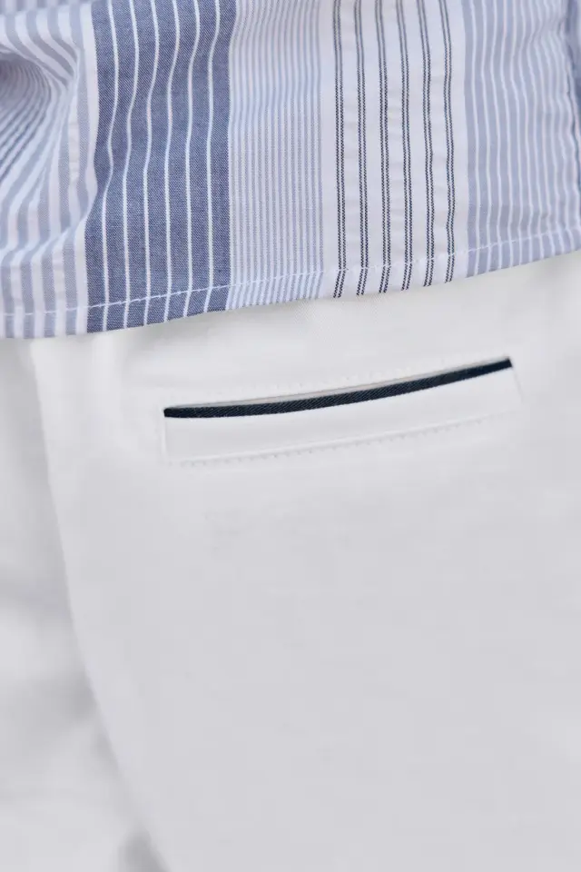 Düz Renk Coton Şort Blanc - 8Y