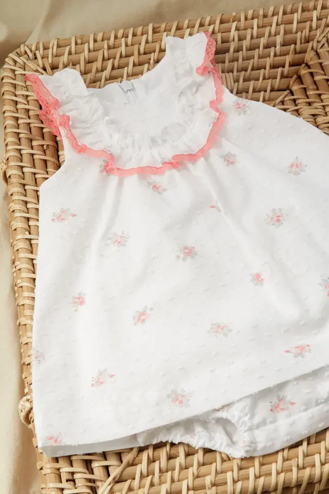 Tunik + Bloomer Set Blanc - 6M