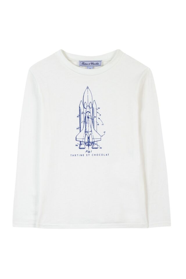 uzay mekikli T-Shirt Ekru - 12Y