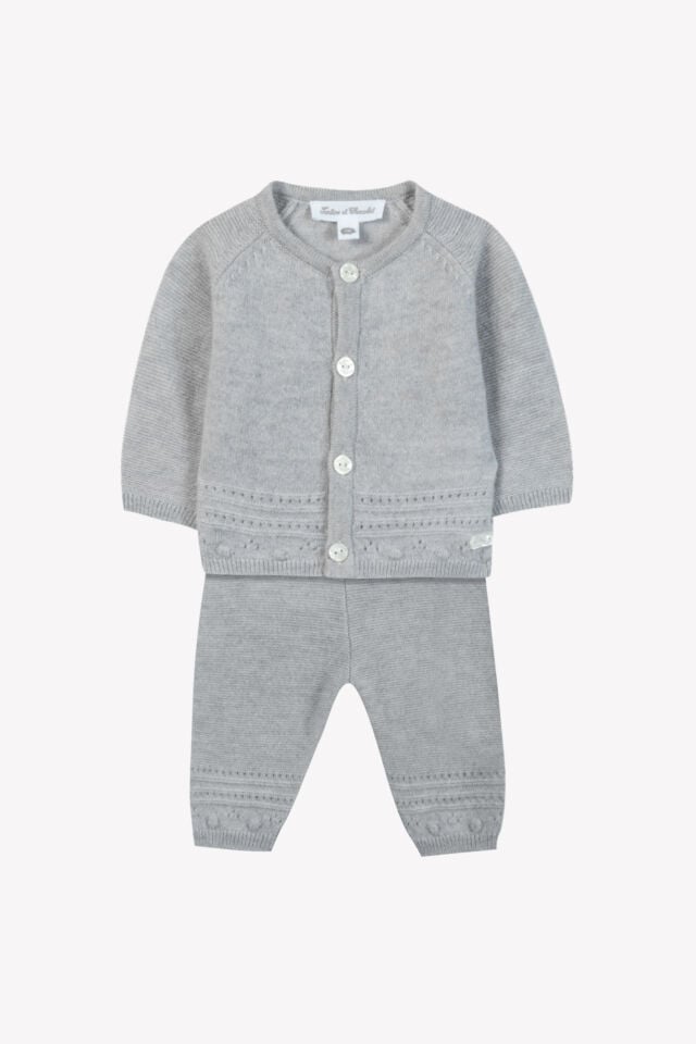 Hırka + Pantalon Set Açık gri melanj - 9M