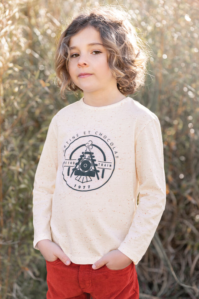 tren logolu T-Shirt Ekru - 12Y