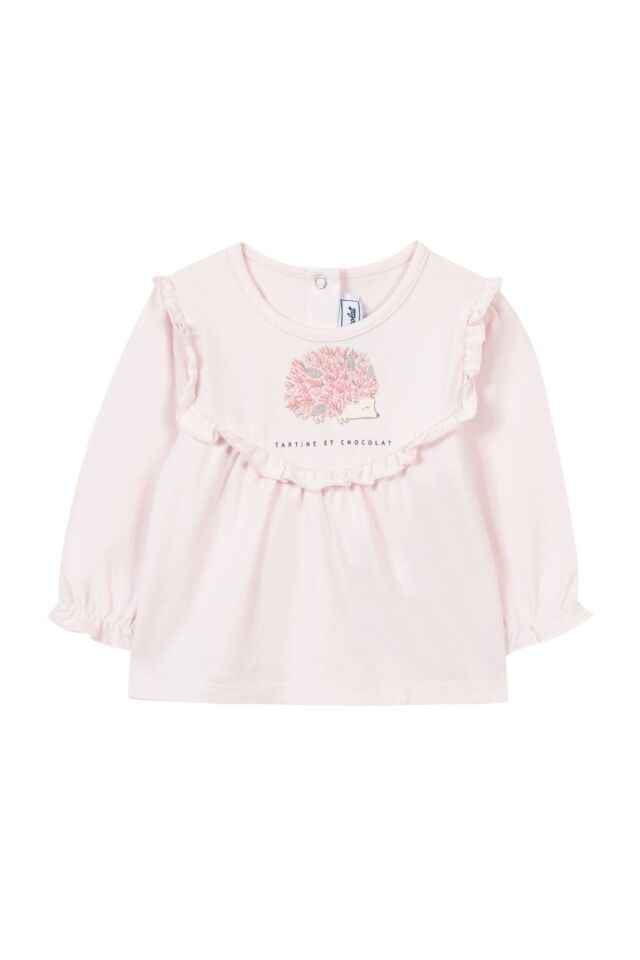 kirpi baskılı T-Shirt Soft pembe - 2Y