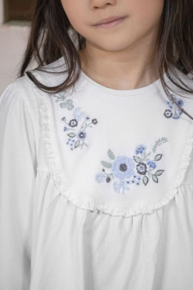 nakışlı T-Shirt Ekru - 3Y