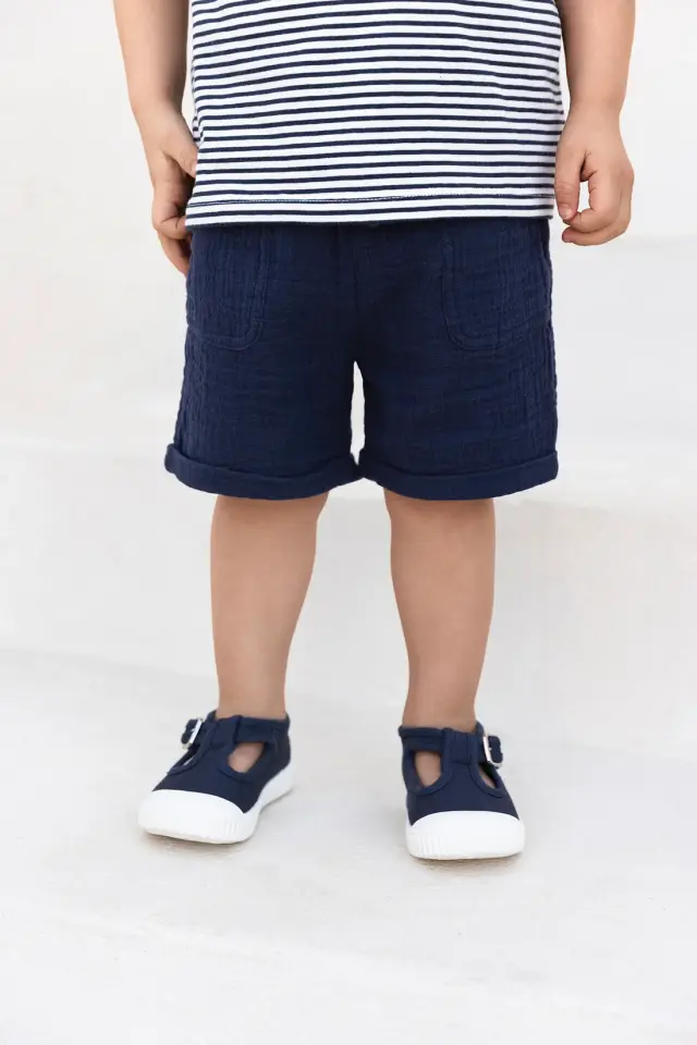 Coton Şort Marine - 18M