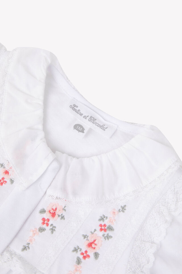 Dantel Yakalı İnce Tulum Blanc - 3M