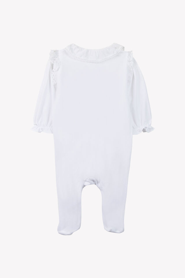 Dantel Yakalı İnce Tulum Blanc - 6M
