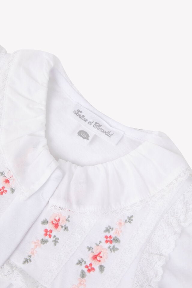 Dantel Yakalı İnce Tulum Blanc - 6M