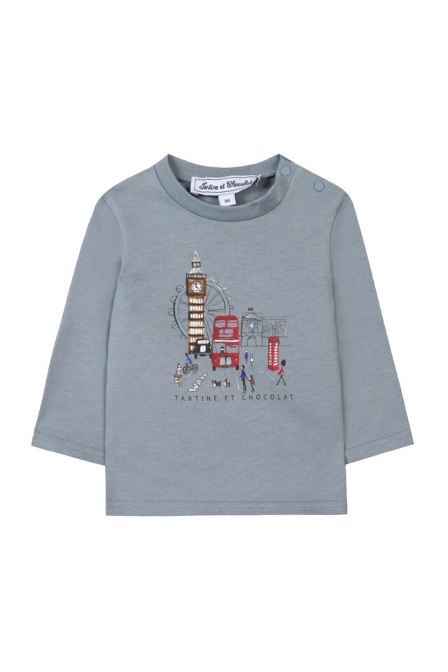 saat kuleli T-Shirt Mavi - 3Y