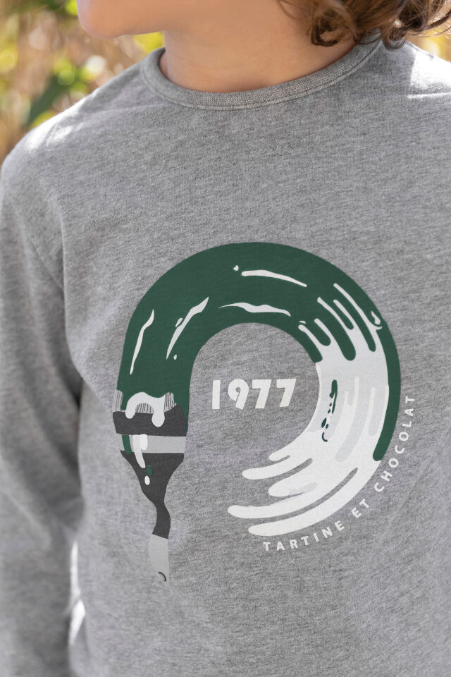 okyanus temalı T-Shirt Açık gri - 10Y