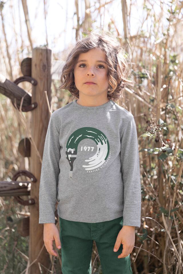 okyanus temalı T-Shirt Açık gri - 10Y