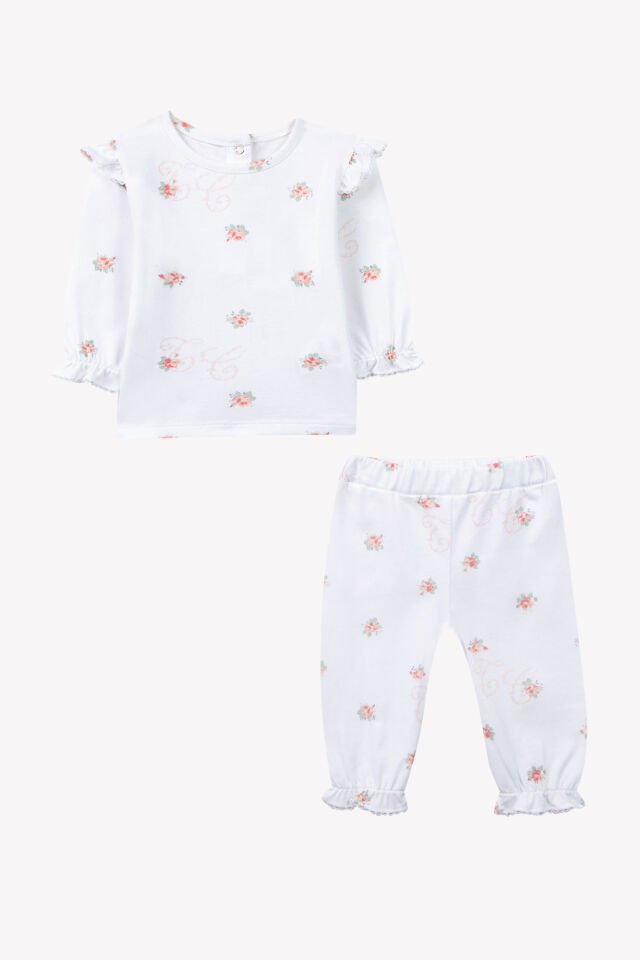Uzun Kollu Pijama Takımı Blanc - 18M