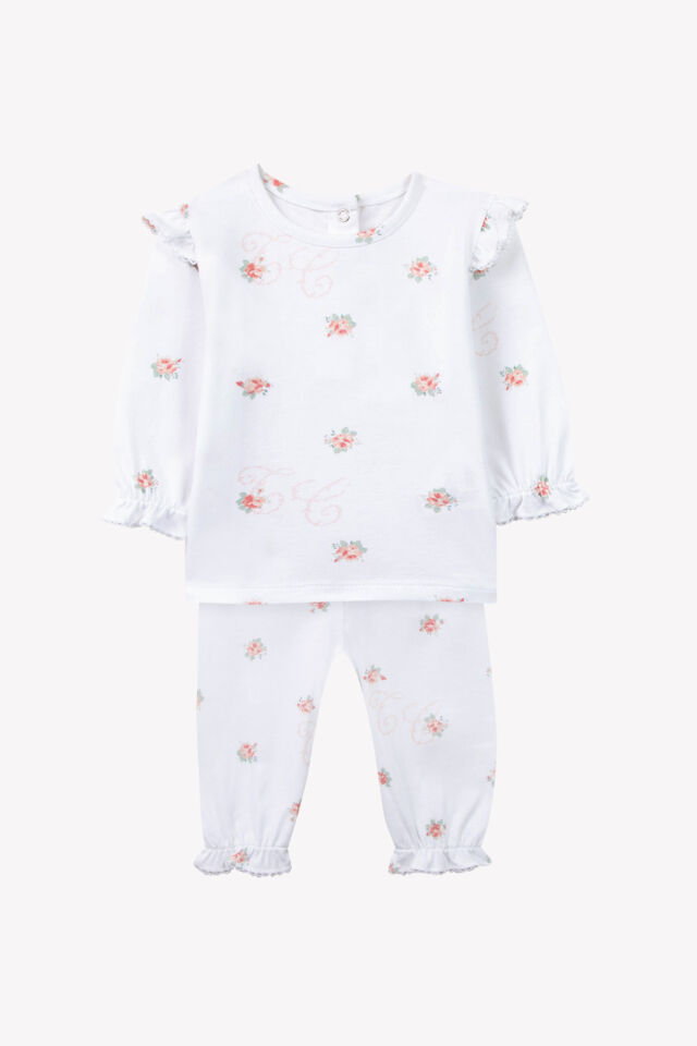 Uzun Kollu Pijama Takımı Blanc - 6M