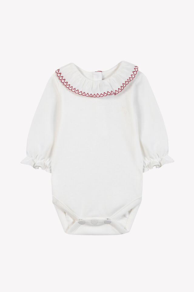 Yakası Nakışlı Body Kırmızı - 6M