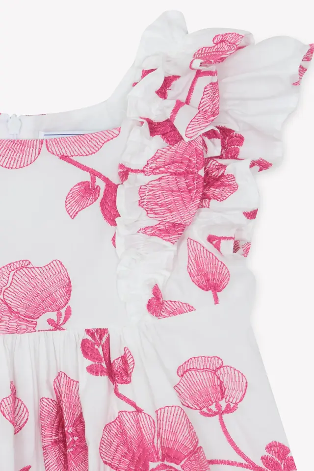 İri Çiçek Desenli Elbise Hibiscus - 5Y
