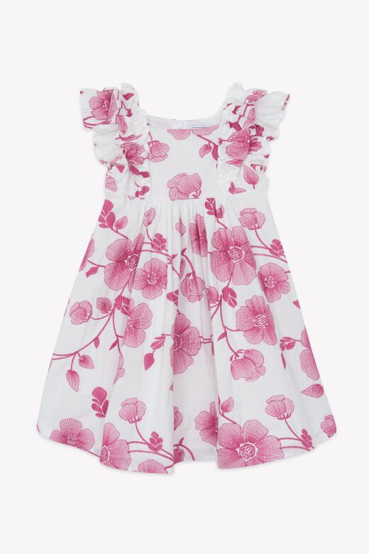İri Çiçek Desenli Elbise Hibiscus - Hibiskus - 6Y