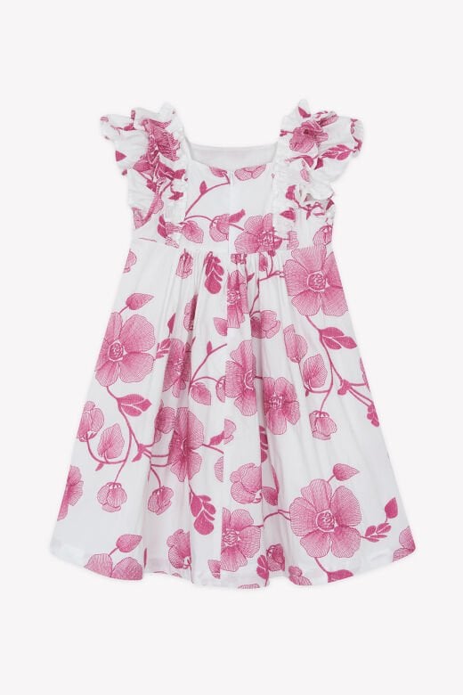 İri Çiçek Desenli Elbise Hibiscus - Hibiskus - 6Y