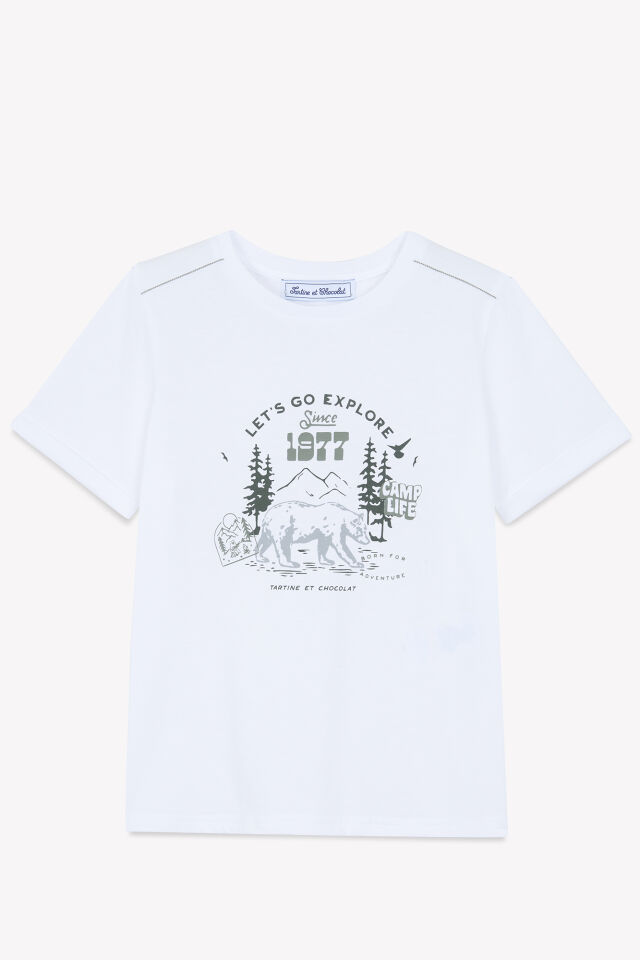 Dağ Temalı Kısa Kollu T-Shirt