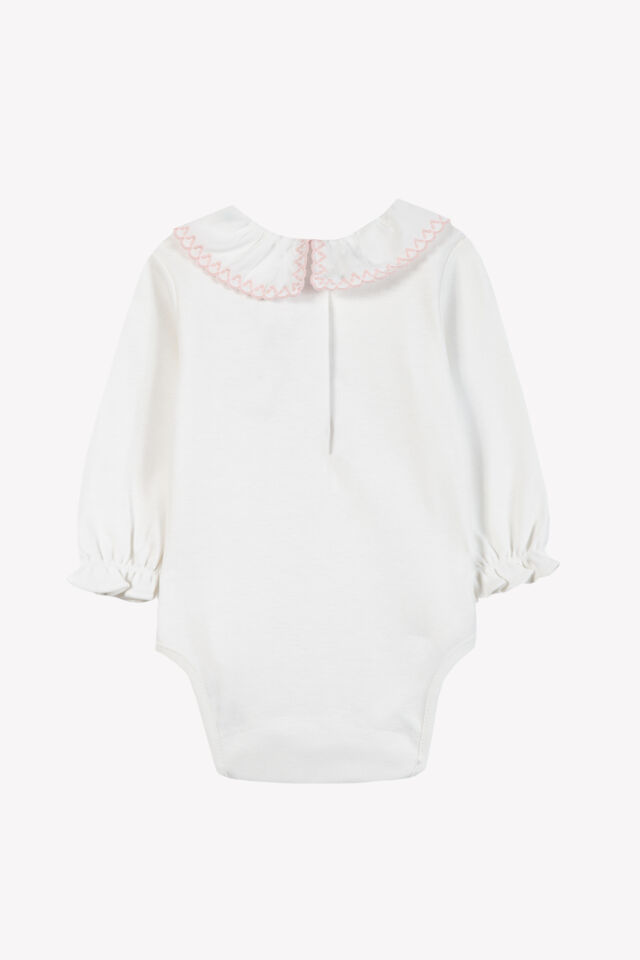 Yakası Nakışlı Body Pembe - 3M