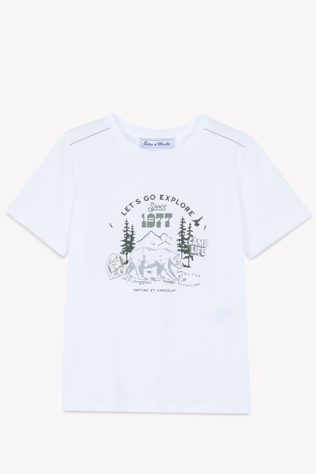 dağ temalı kısa kollu T-SHIRT Fougère - Yeşil - 6Y