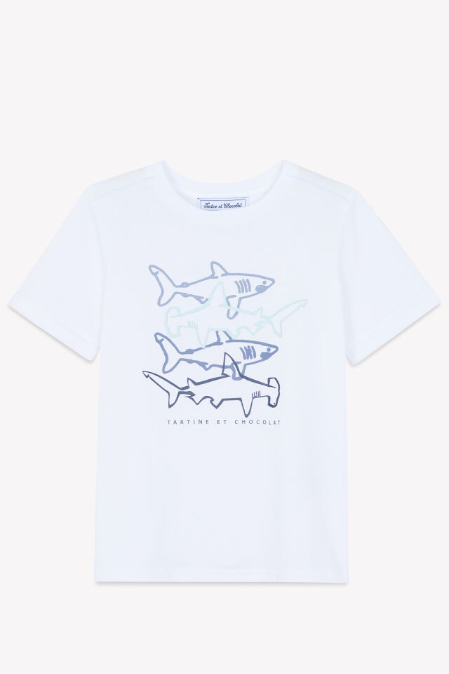 Balina Baskılı Kısa Kollu T-Shirt Aqua - 10Y