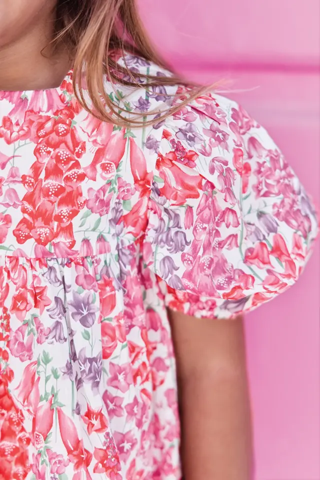 Çiçek Desenli Coton Elbise Bougainvillier - 3Y