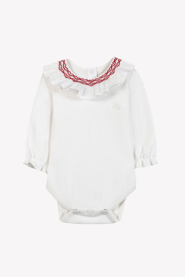 Yakası Nakışlı Body Ekru - 9M