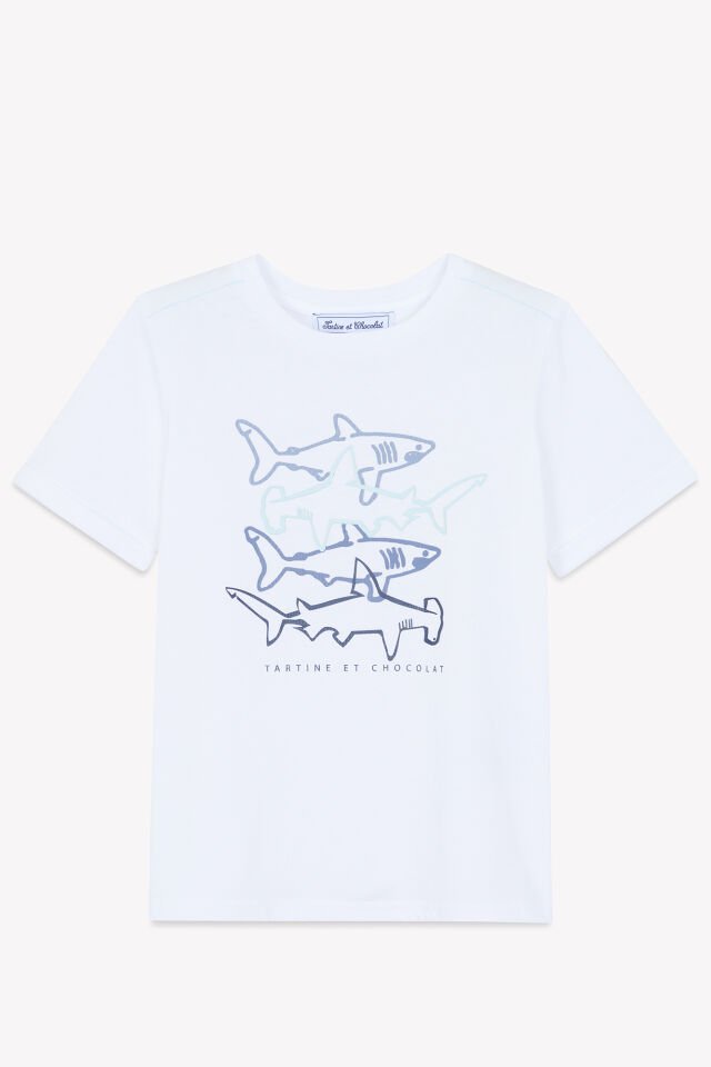 balina baskılı kısa kollu T-SHIRT Aqua - 5Y