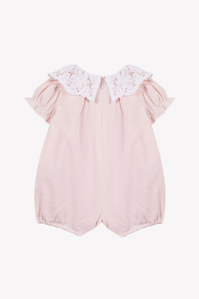 Dantel Yakalı Combicourt Rosée - Pembe - 3M