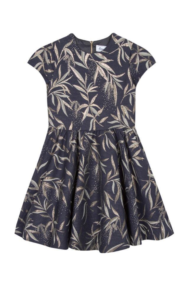 JACQUARD ELBİSE Lacivert - 10Y