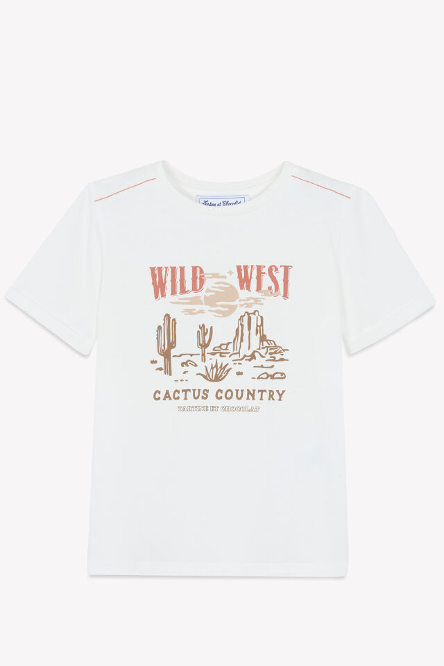 Wild West Kısa Kollu T-Shirt Nacre - 10Y