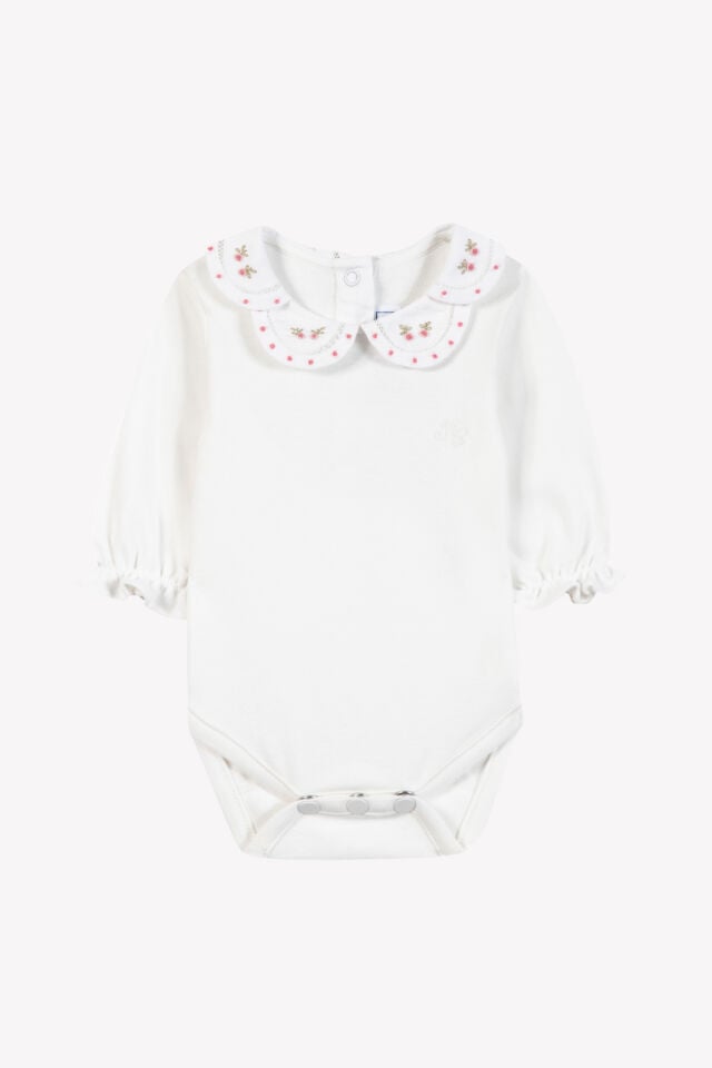 Yakası Nakışlı Body Somon - 18M