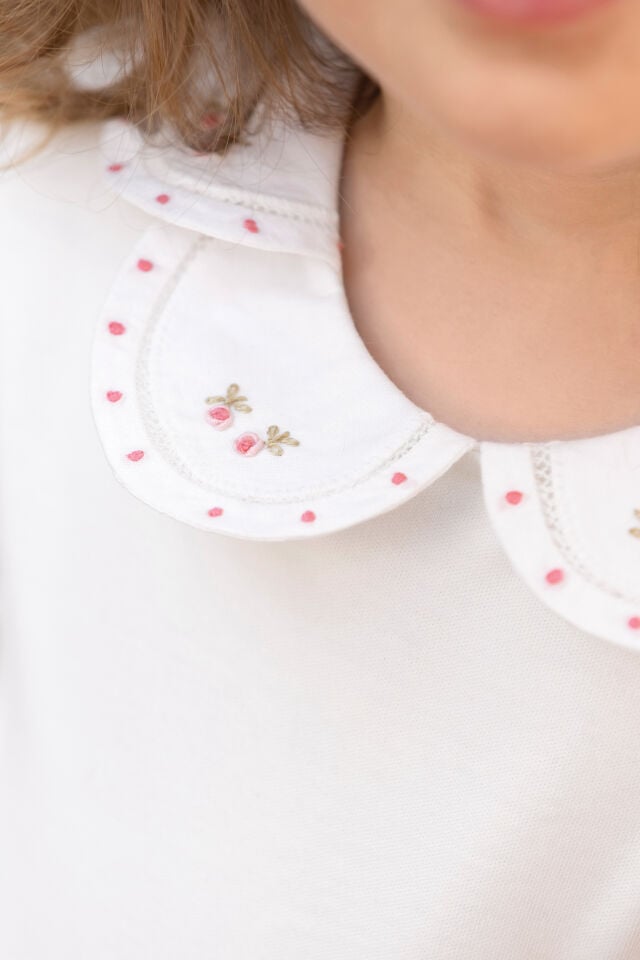 Yakası Nakışlı Body Somon - 3Y