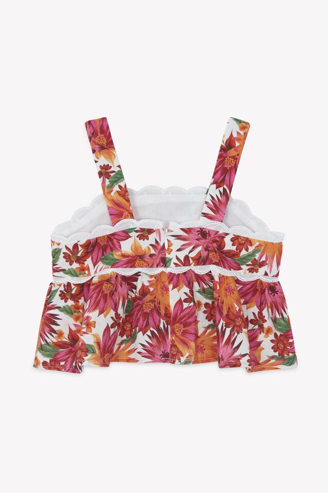 Askılı Bluz + Şort Set Blanc - 4Y