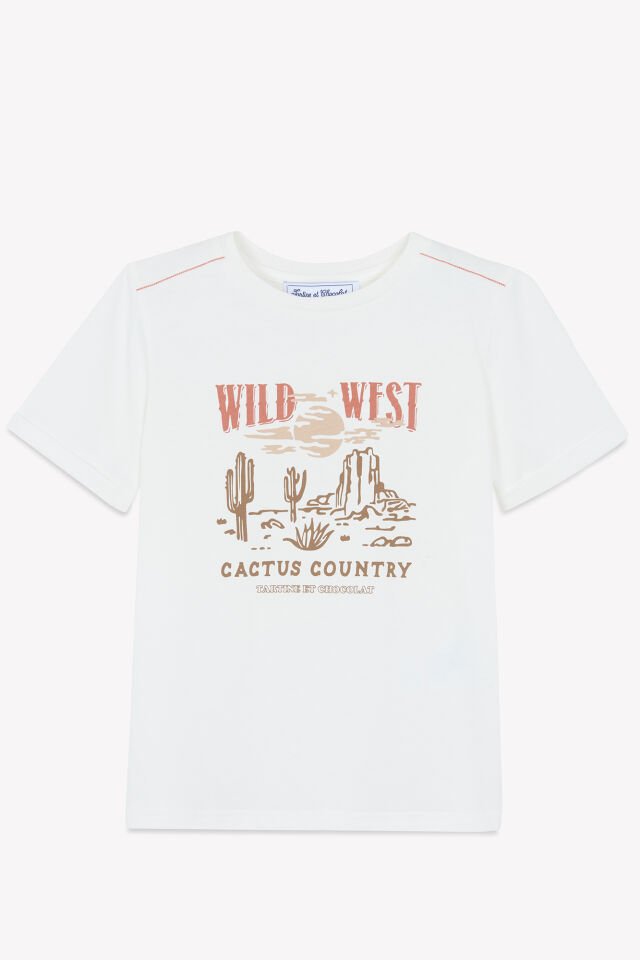 wild west kısa kollu T-SHIRT Nacre - 8Y